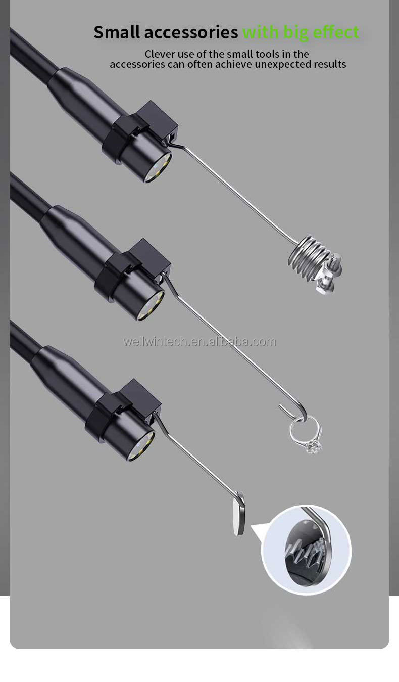 Endoscopio Acoath HD 1920P Con Schermo 4,3" - Doppia Lente, 8 LED, IP67, Cavo 10m Semi-Rigido