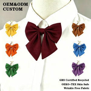 Cravate plate bordeaux sauge rose OEKO-TEX en polyester écologique, accessoire de col formel, fournisseur de cravates pour uniforme scolaire - Product Image 1