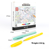 Mobee P-665F 12 pcs/set Pinceau Stylo à Enseigne Multicolore Logo Personnalisé pour Écriture Créative Esquisse et Usage de Bureau Vente en Gros Disponible
