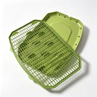 Tapis de contrôle de la litière pour chat à deux couches, tampon filtrant anti-sable, avec rebord surélevé, réutilisable, accessoire pour litière de chat d'intérieur