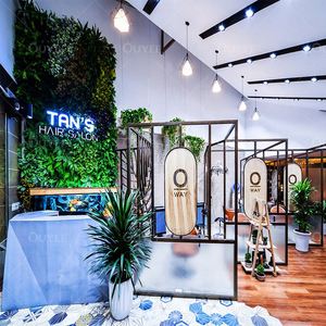 Hair Salon Display Cabinet Front <b>Desk</b> Beauty Salon Counter Beauty Mirror Furniture Barbershop Station - Product Image 2