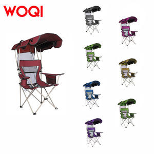 Chaise pliante d'extérieur Woqi avec pare-soleil, structure en aluminium, chaise de camping rectangulaire, couleur personnalisable - Product Image 4