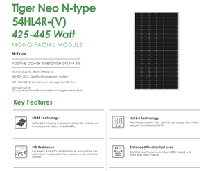 EU-Lager für Jinko N-Type 425W Solar panel Halb zellen Bifacial Double Glass Full Black Design - Product Image 2