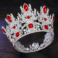 Couronne de cristal baroque QS, diadème Miss Univers, couronne de bal en strass, accessoires de cheveux de mariée, bijoux, couronne, diadème