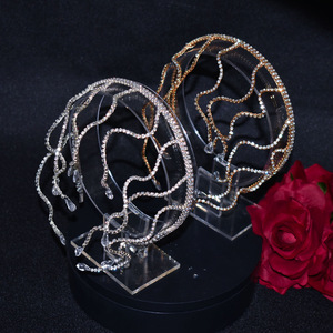 <span class=keywords><strong>Diadema</strong></span> de presión con cadena de diamantes de imitación, accesorios flexibles para el cabello, <span class=keywords><strong>diadema</strong></span> nupcial con flecos de diamantes incrustados en forma de serpiente - Product Image 2
