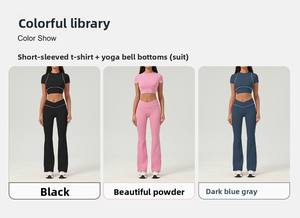 Faldas de tenis de cintura alta personalizadas para mujer, Tops cortos, conjunto de Yoga de secado rápido, ropa deportiva para entrenamiento de gimnasio, pantalones cortos de 2 piezas - Product Image 6