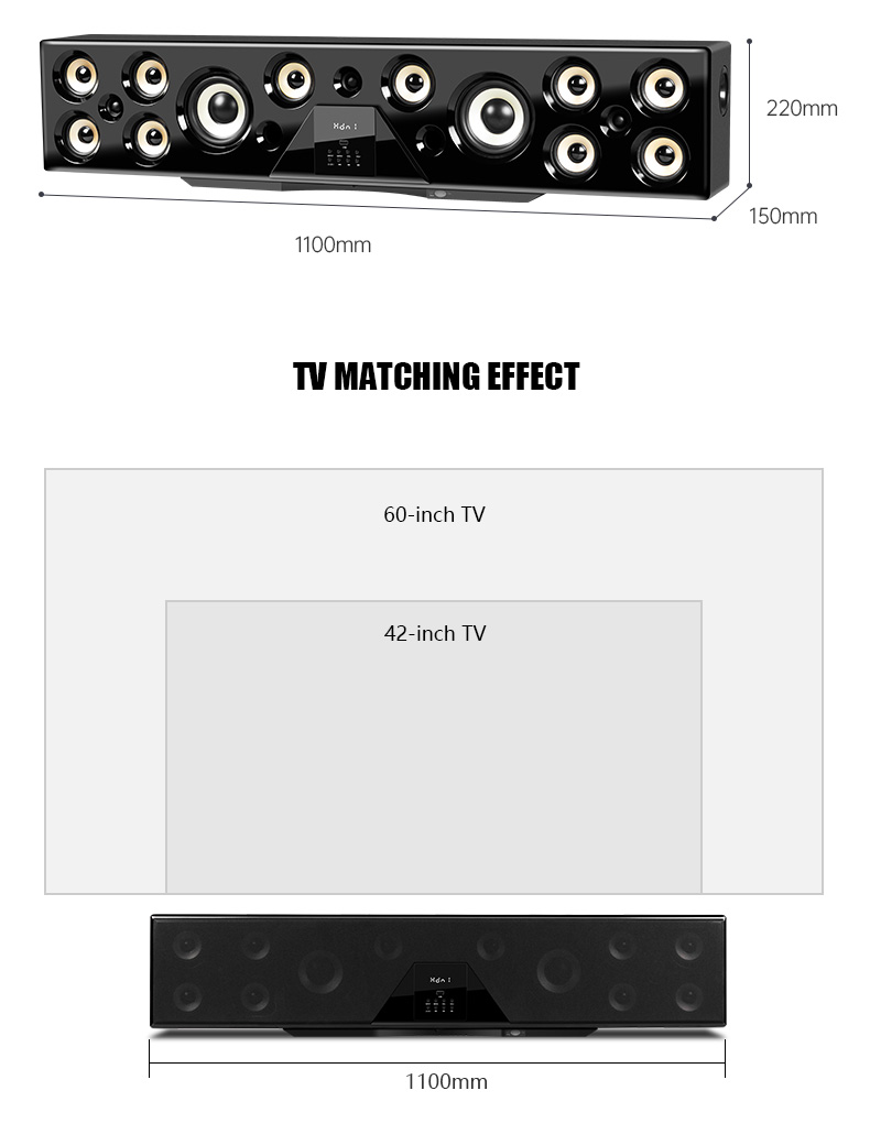 2022 Hot Selling 5.1 Channel Home Theater Speaker System Sound Bar with Subwoofer Products from