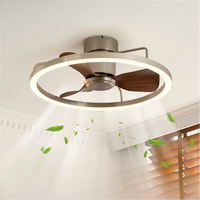 Ventilateur de plafond LED moderne pour la décoration intérieure, moteur DC, aluminium, variateur de couleur, 6 vitesses, 42 pouces, télécommande, 3 CRI élevés