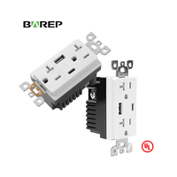 Prise murale électrique BAREP CULus 20A 5-20R TR USB-A USB-C 4.8A pour PC