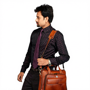 Sac à dos pour ordinateur portable en cuir véritable B S International pour homme, durable, populaire, antichoc, imperméable, taille personnalisable - Product Image 5