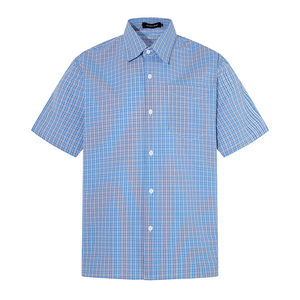 <span class=keywords><strong>Chemise</strong></span> à carreaux <span class=keywords><strong>vintage</strong></span> américaine rétro à manches courtes pour hommes et femmes, 100 % coton, haut décontracté ample d'été pour le quotidien - Product Image 1
