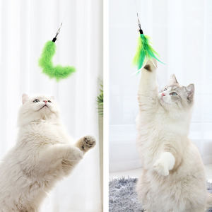 Ensemble de jouets pour chat SONGWAY, série verte, jouets à plumes rétractables, jouet à cloche réaliste pour chat - Product Image 4