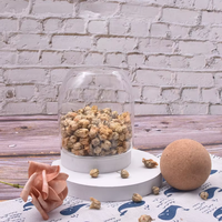 Vente en gros de dôme en verre moderne avec base en bois pour le stockage et la présentation des aliments dans la cuisine, des fleurs préservées, des gâteaux et la décoration de la maison