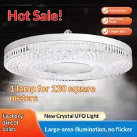 Nouvelle ampoule LED ultra-lumineuse en cristal, culot E27, forme de soucoupe volante, pour salons, chambres et salles à manger