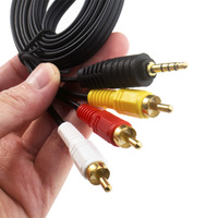 1.4M 3.5MM à 3RCA AV câble de sortie Audio vidéo câble AUX RCA prise mâle câble AUX pour haut-parleurs HDTV