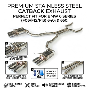Système d'échappement Catback en acier inoxydable Vortex Bolt-On pour BMW F06 F12 F13 640i 650i – Silencieux de performance en gros pour usine - Product Image 1
