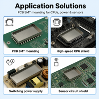 Penutup Pelindung EMI Presisi dari Plat Timah Baja untuk Perisai RF Frekuensi Tinggi, Dapat Disesuaikan untuk Komponen Elektronik PCB, Ukuran Kustom 0.03mm