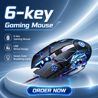 Mouse Gaming Mekanik Berkabel USB Lampu Bernapas Tujuh Warna Anti-Selip untuk PC Gaming