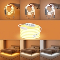 Bande lumineuse LED 220V extérieure dimmable COB avec variateur, bande néon étanche pour jardin et design extérieur