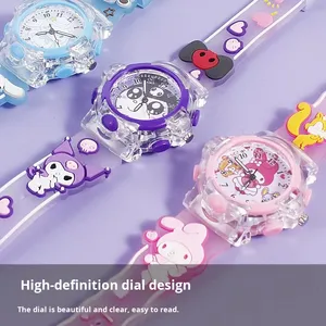 3D de dibujos animados Sanrio colorido luminoso cristal puntero niños <span class=keywords><strong>reloj</strong></span> de cuarzo My Melody Hello Kitty estudiante <span class=keywords><strong>reloj</strong></span> al por mayor - Product Image 2