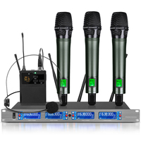 Mikrofon Headset Nirkabel DR2800 Biner UHF Harga Terbaik Mikrofon Logam dengan Lampu dan Pola Kardioid untuk Karaoke dan Penggunaan di Gereja