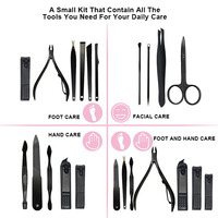 Kit d'Outils de Manucure et Soins Personnels de Voyage, Trousse en Cuir de Luxe avec Instruments de Beauté en Acier Inoxydable pour Ongles