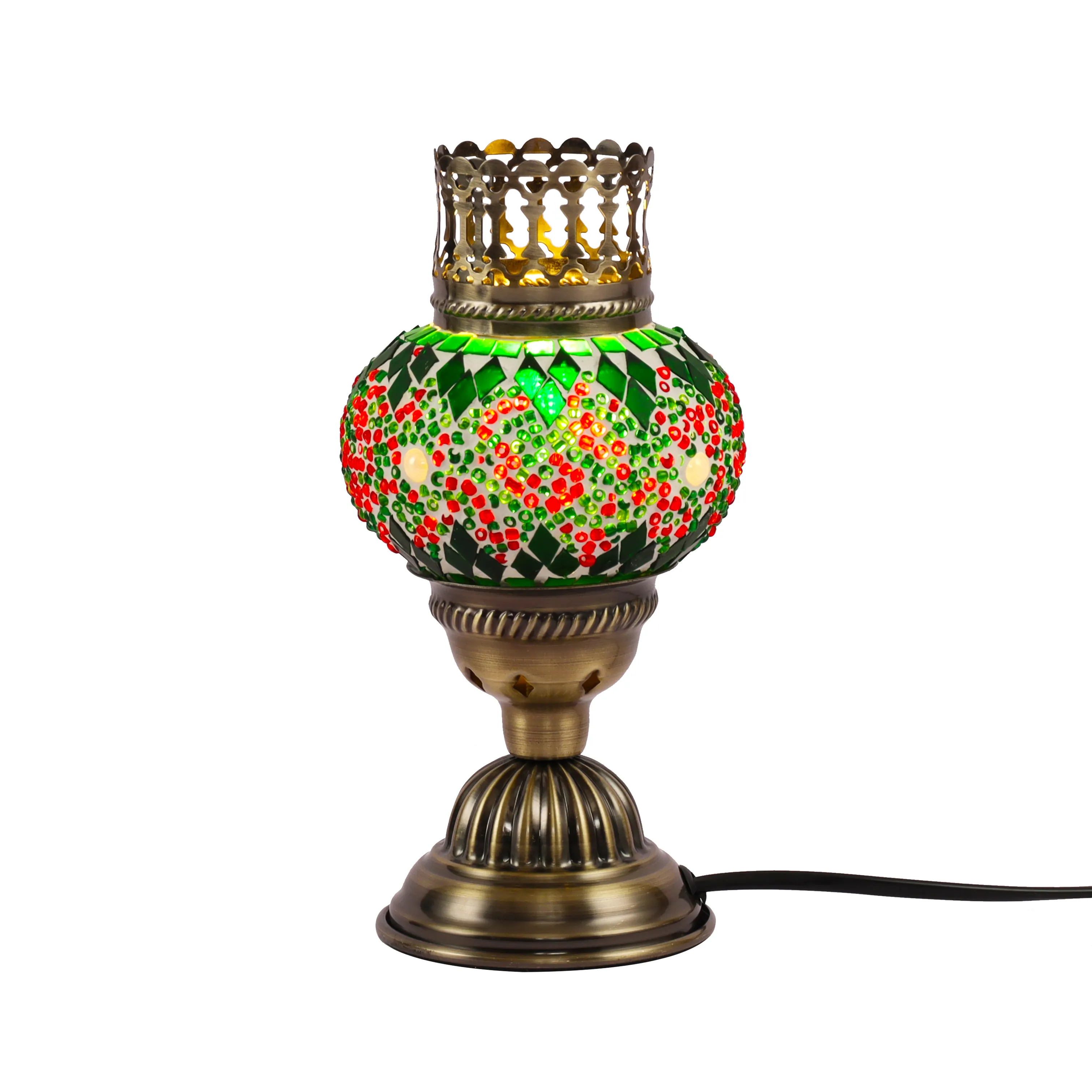 Syadi Lighting estilo turco estilo bohemio lámpara de mesa de mosaico hecha a mano lámpara de mesa DIY para decoración de Navidad