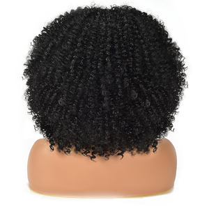 Afro bouclés couleur naturelle accepter la personnalisation noir brun blond perruque de <span class=keywords><strong>cheveux</strong></span> <span class=keywords><strong>courts</strong></span> synthétique pour les femmes noires perruques bouclées synthétiques - Product Image 5