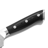 Couteau de chef Santoku professionnel en acier Damas poli miroir