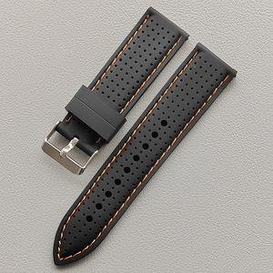 Bracelet de montre sport en silicone respirant Upro avec trous d'aération et coutures, bracelet en caoutchouc souple étanche 20mm 22mm 24mm pour hommes - Product Image 5