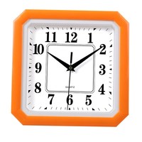 Horloge murale silencieuse carrée Art Déco de 11 pouces pour salon, en plastique PP + verre, mouvement analogique à quartz, simple face, deux pièces