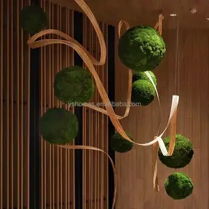 Bola de musgo de simulação, decoração de teto de planta artificial, decoração de casamento