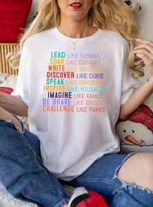 T-shirt con Icone Femministe da Donna, Casual, Girocollo, 100% Cotone, Manica Corta, Stampa con Lettere, Per Tutte le Stagioni, Vestibilità Regolare - Product Image 3