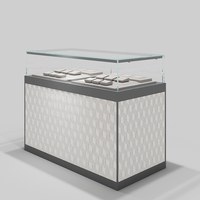 Vitrine de présentation de bijoux de luxe sur mesure, design neuf, verre trempé, acier inoxydable, éclairage LED, haute qualité