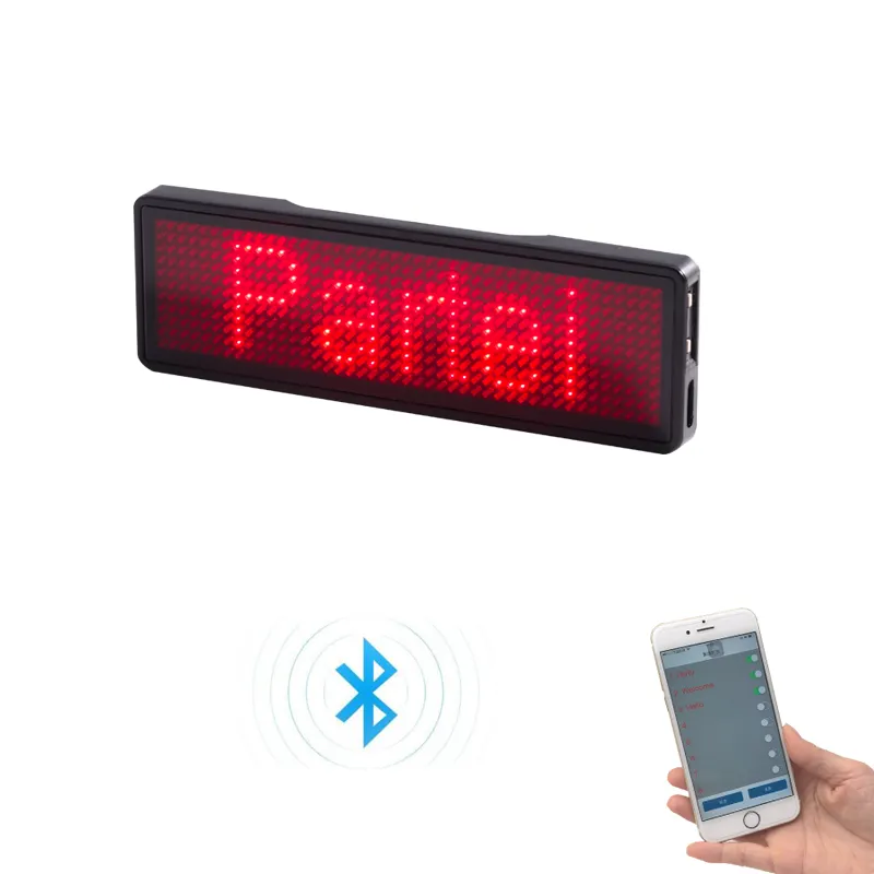 Mobiel APP Tag Scrolling Light Up Knipperende LED Naam Badge