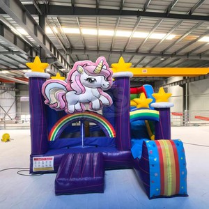 <span class=keywords><strong>Château</strong></span> gonflable licorne pour jardin, avec toboggan, pour enfants, jeux en plein air - Product Image 2