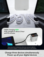 Nouveau chargeur GaN 65W à charge rapide 2026 avec câble rétractable et affichage numérique de la puissance, universel pour téléphones, ordinateurs portables et tablettes
