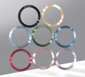 Anneau en aluminium anodisé coloré à motif CD, cercle métallique ajouré effet soleil, rondelle décorative en aluminium pour plaque signalétique - Product Image 2