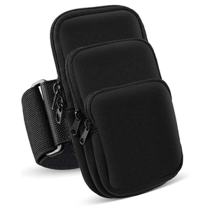 Brassard de sport étanche pour téléphone portable avec 3 poches pour iPhone 16 15 14, idéal pour la course et la gym, avec compartiment pour clés et cartes - Product Image 1