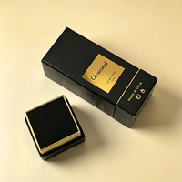 Boîte de luxe en carton rigide avec estampage doré, personnalisée, 30 ml, 50 ml, pour parfum, huile essentielle, avec insert en éponge pour l'emballage d'huile d'oud