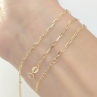 Pulsera y Collar de Cadena de Oro de 10k, Diseño de Clip de Papel de 1.9mm, Hueco y Sólido, Venta al Por Mayor