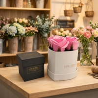 Boîtes cadeaux en velours pour bouquet, Saint-Valentin, fleurs, forme carrée ou cœur, matériaux recyclés, pelliculage mat, logo personnalisé, emballage cadeau