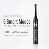 Ensemble de brosses à dents électriques rotatives E7 avec 4 têtes de brosse rondes, blanchiment, élimination de la plaque dentaire, soins bucco-dentaires rechargeables pour adultes