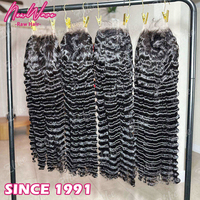 Perruque frontale en dentelle HD, cheveux humains vierges indiens bruts, ondulés profonds, bouclés, 40 pouces, rougeâtre naturel, densité 250