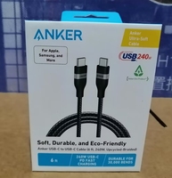 Câble USB-C vers USB-C Anker 3 pi / 6 pi Super Rapide 240W Câble Tressé Recyclé 6 Couleurs Disponibles
