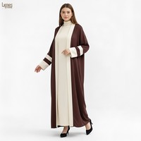 Nouvelle arrivée, abaya de luxe grise, robe musulmane à devant ouvert, robe élégante pour femmes, robe turque, robe musulmane ethnique, caftan