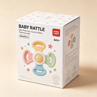 Boîte d'emballage en papier biodégradable pour hochet bébé, matériaux sûrs, impression personnalisée, production en 72h