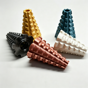 Componentes Mecanizados CNC Personalizados de Aluminio: Engranaje Cónico Hueco, Accesorio Moleteado, Aleación Anodizada Multicolor, Componentes Estructurales Mecanizados - Product Image 1
