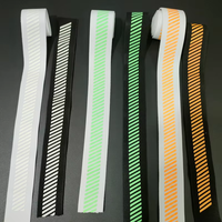 Fluo Néon Orange UV Noir Lumière Haute Visible Lumineux Lueur dans le Sombre Motif Segmenté Conception Élastique Sangle Bandes Bande Bande
