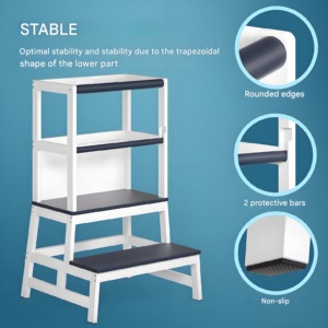 Torre di Apprendimento 2 in 1 Personalizzabile <span class=keywords><strong>per</strong></span> Bambini, Sgabello in Legno con Lavagna, Aiutante da Cucina <span class=keywords><strong>per</strong></span> Bambini - Product Image 3